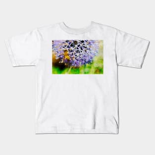 Bee On Small Globe Thistle 4 Kids T-Shirt